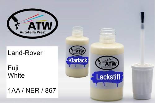 Land-Rover, Fuji White, 1AA / NER / 867: 20ml Lackstift + 20ml Klarlack - Set, von ATW Autoteile West.